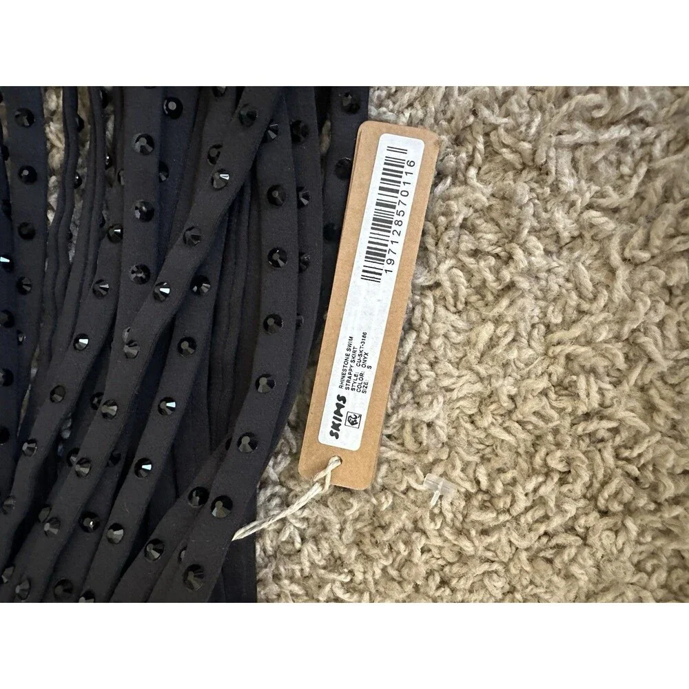 SKIMS Genuine Skin Black Swimsuit Cover 0.5 in x 2 m Beaded/Sequined CHX-1386